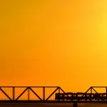 KIHA-25 series(JR Central) crossing the bridge at sunrise